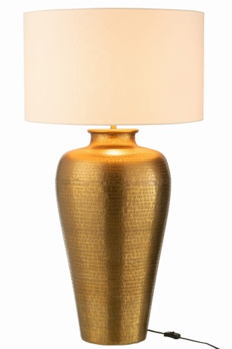 lampa stołowa House złota z białym kloszem j-line