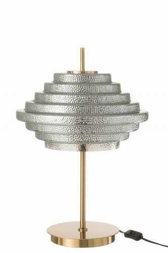 lampa stołowa w stylu mid century przydymione szkło j-line