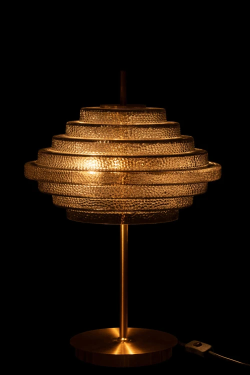 lampa stołowa w stylu mid century przydymione szkło j-line