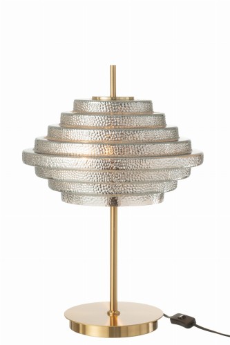 lampa stołowa w stylu mid century przydymione szkło j-line