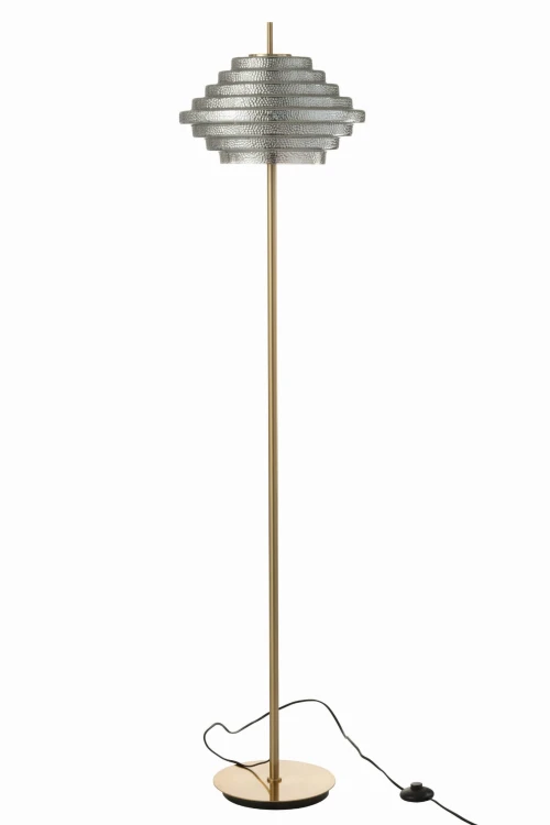 lampa podłogowa mid-century style o przydymionym szkle j-line