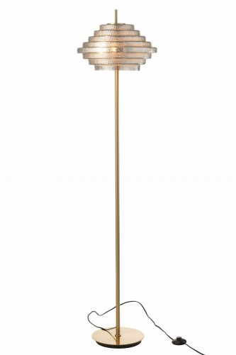 lampa podłogowa mid-century style o przydymionym szkle j-line