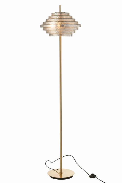 lampa podłogowa mid-century style o przydymionym szkle j-line