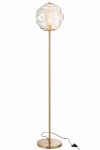 lampa podłogowa Honeycomb ze szklanym kloszem koniakowym j-line