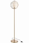 lampa podłogowa Honeycomb ze szklanym kloszem koniakowym j-line