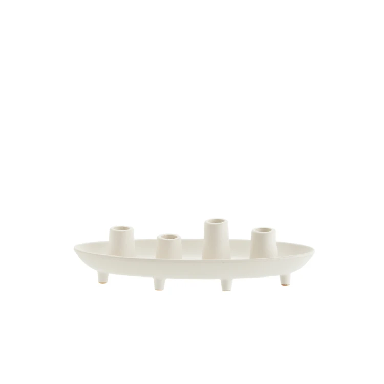 świecznik ceramiczny biały