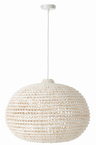 lampa sufitowa okrągła pleciona metal biała