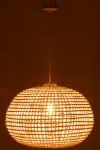 lampa sufitowa okrągła pleciona metal biała