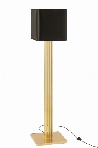 lampa podłogowa Moderna złota z czarnym kloszem j-line