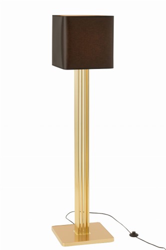 lampa podłogowa Moderna złota z czarnym kloszem j-line