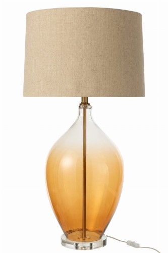 lampa stołowa amber bursztyn ze szkła j-line