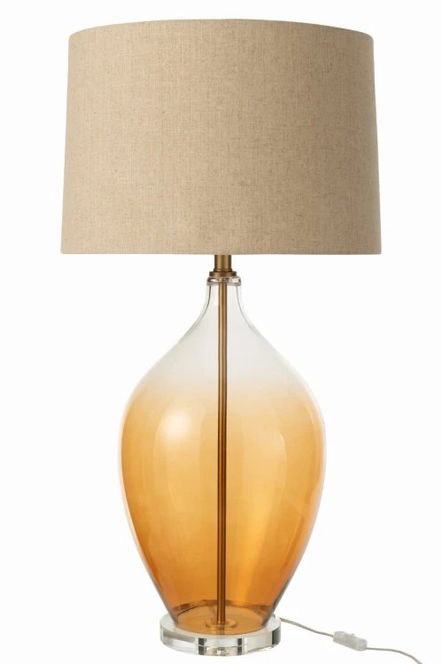 lampa stołowa amber bursztyn ze szkła j-line