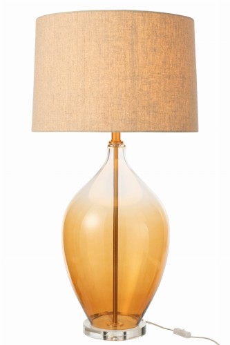 lampa stołowa amber bursztyn ze szkła j-line