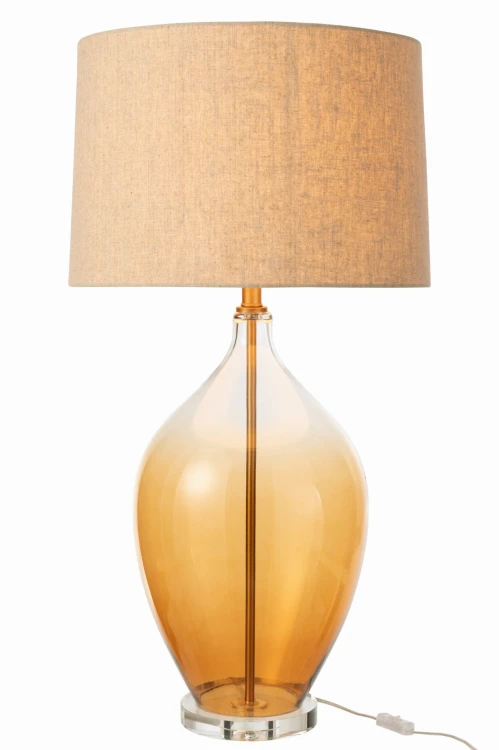 lampa stołowa amber bursztyn ze szkła j-line