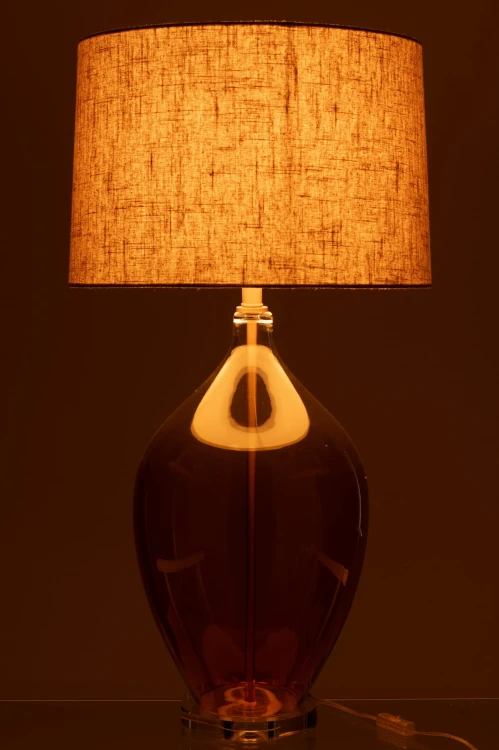 lampa stołowa amber bursztyn ze szkła j-line