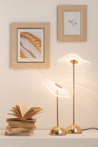 lampa stołowa kwiat złota led j-line
