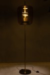 lampa podłogowa amber dome brown glass j-line