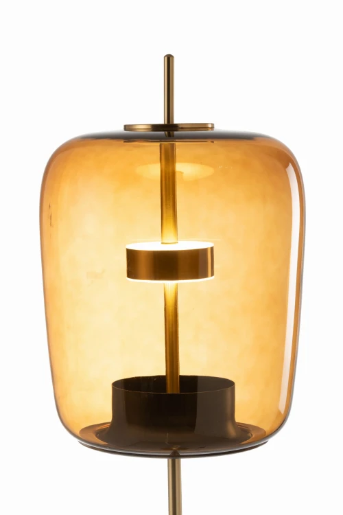 lampa podłogowa amber dome brown glass j-line