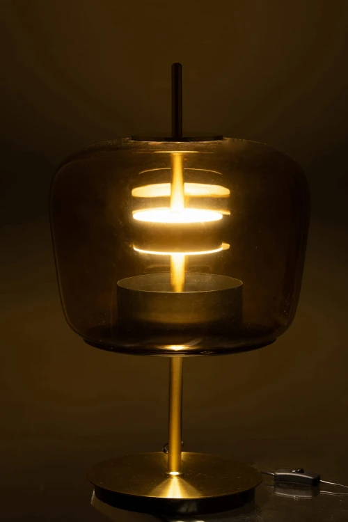lampa stołowa brown glass j-line