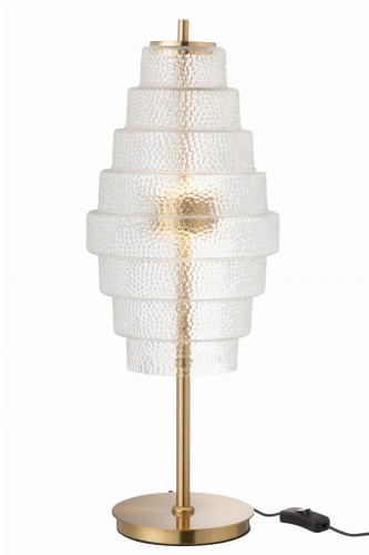 lampa stołowa mid-century style gold glass j-line