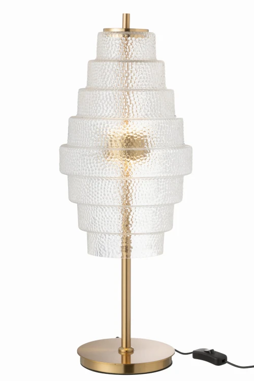 lampa stołowa mid-century style gold glass j-line
