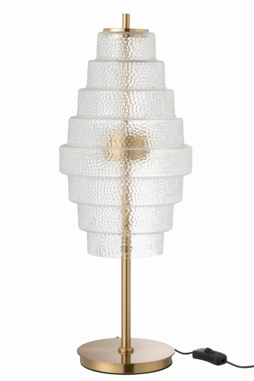 lampa stołowa mid-century style gold glass j-line