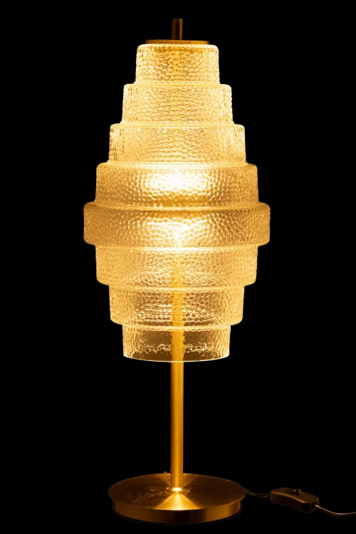 lampa stołowa mid-century style gold glass j-line