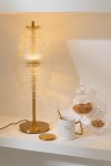 lampa stołowa mid-century style gold glass j-line