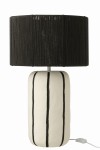lampa stołowa w paski czarno-biała j-line