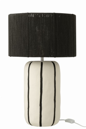 lampa stołowa w paski czarno-biała j-line
