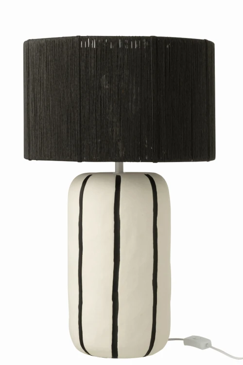 lampa stołowa w paski czarno-biała j-line