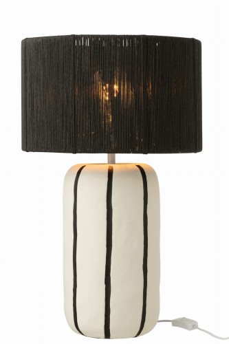 lampa stołowa w paski czarno-biała j-line