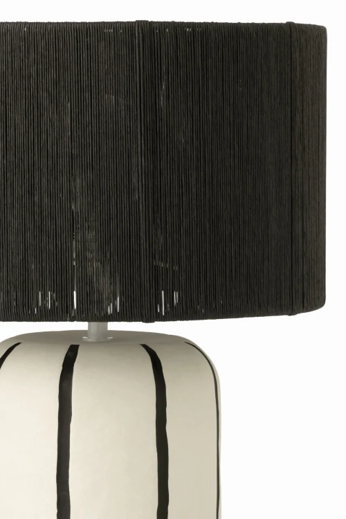 lampa stołowa w paski czarno-biała j-line