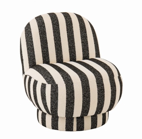 fotel w paski black white j-line