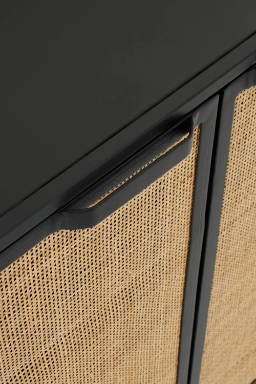 szafka z panelami z trzciny black natural j-line