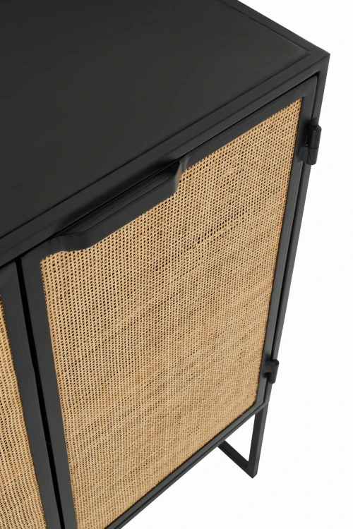szafka z panelami z trzciny black natural j-line