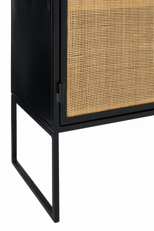 szafka z panelami z trzciny black natural j-line