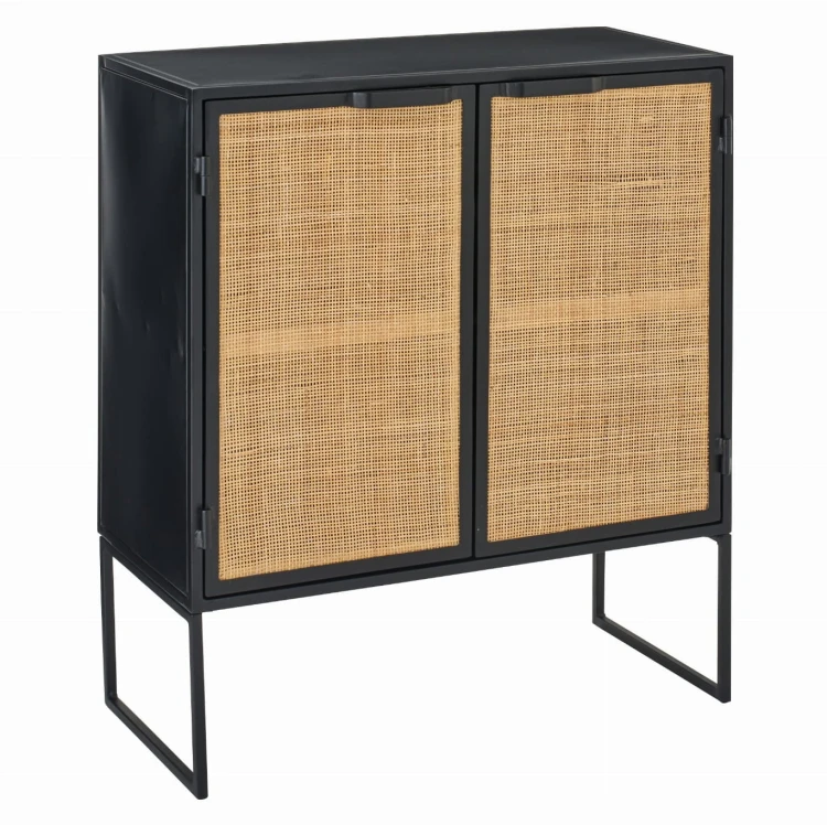 szafka z panelami z trzciny black natural j-line