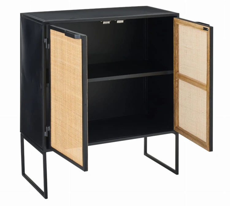 szafka z panelami z trzciny black natural j-line