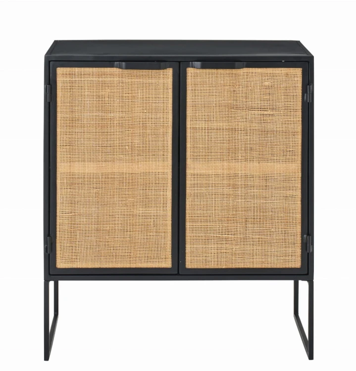 szafka z panelami z trzciny black natural j-line