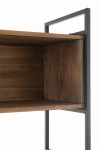 regał rustic wood metal black natural j-line