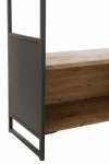 regał rustic wood metal black natural j-line