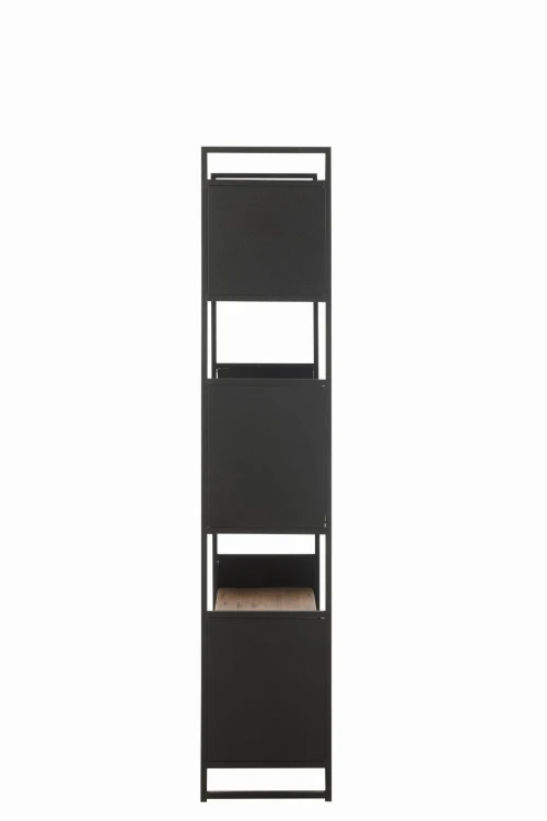 regał rustic wood metal black natural j-line