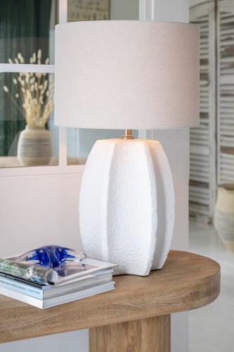 lampa stołowa ceramiczna biała j-line