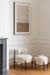 fotel lounge boucle white black j-line