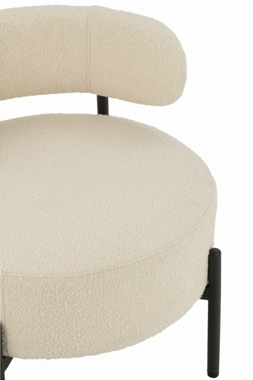 fotel lounge boucle white black j-line