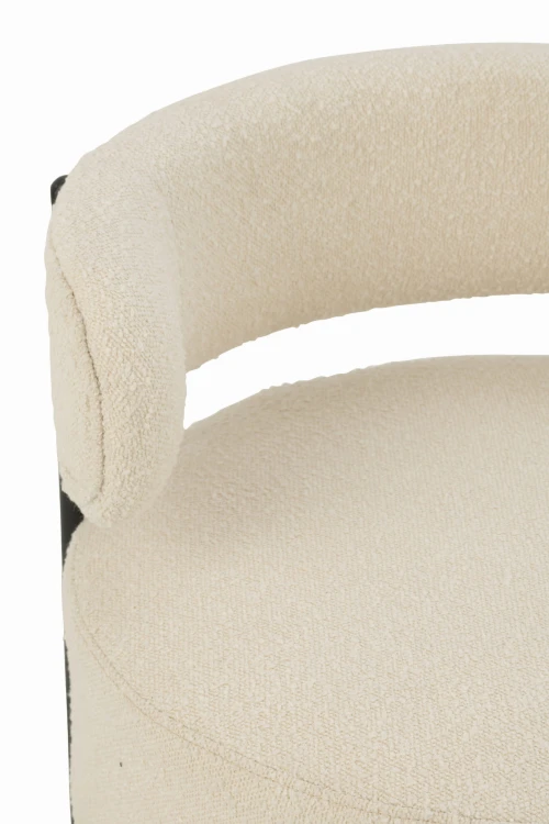fotel lounge boucle white black j-line