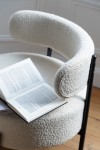 fotel lounge boucle white black j-line