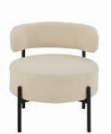 fotel lounge boucle white black j-line