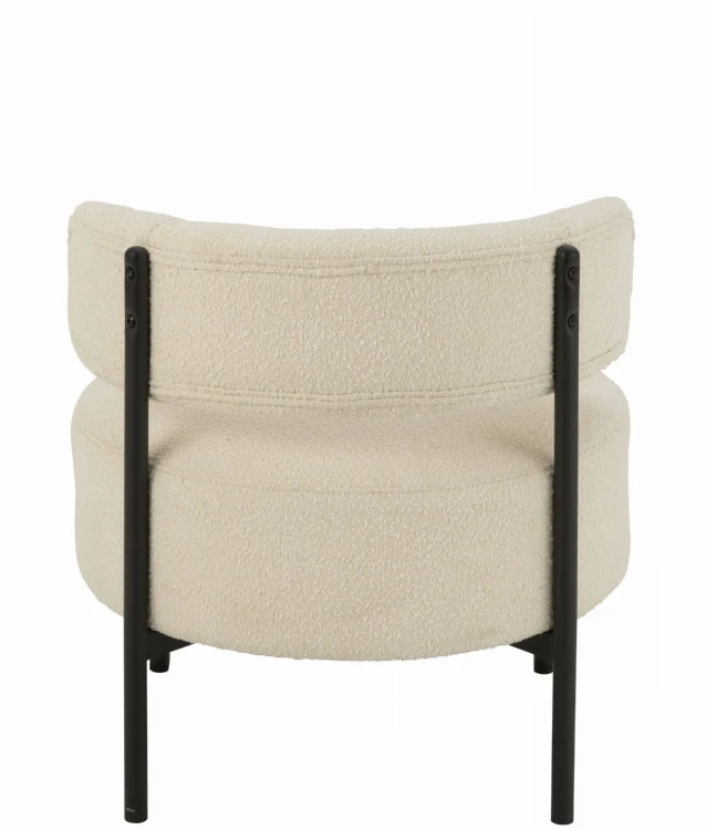 fotel lounge boucle white black j-line